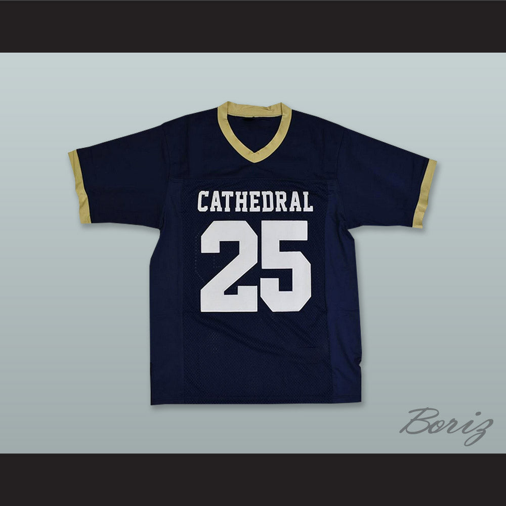 Terry McLaurin 25 Cathedral High School Leprechauns Navy Blue Football Jersey