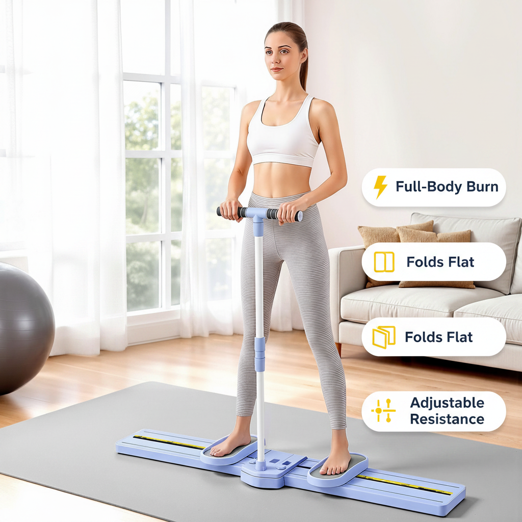 Thigh Hip Exerciser Home Ski Leg Trainer Machine Fitness Cardio Foldable