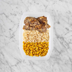 150g Crusted Chicken 200g Brown Rice 50g Corn