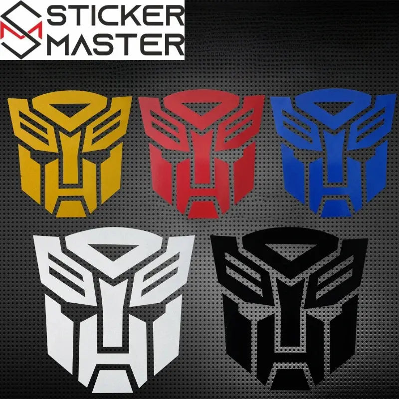Transformers Sticker | Autobot ve Decepticon Suya Dayanıklı Kask ve Depo Logosu Sticker Master