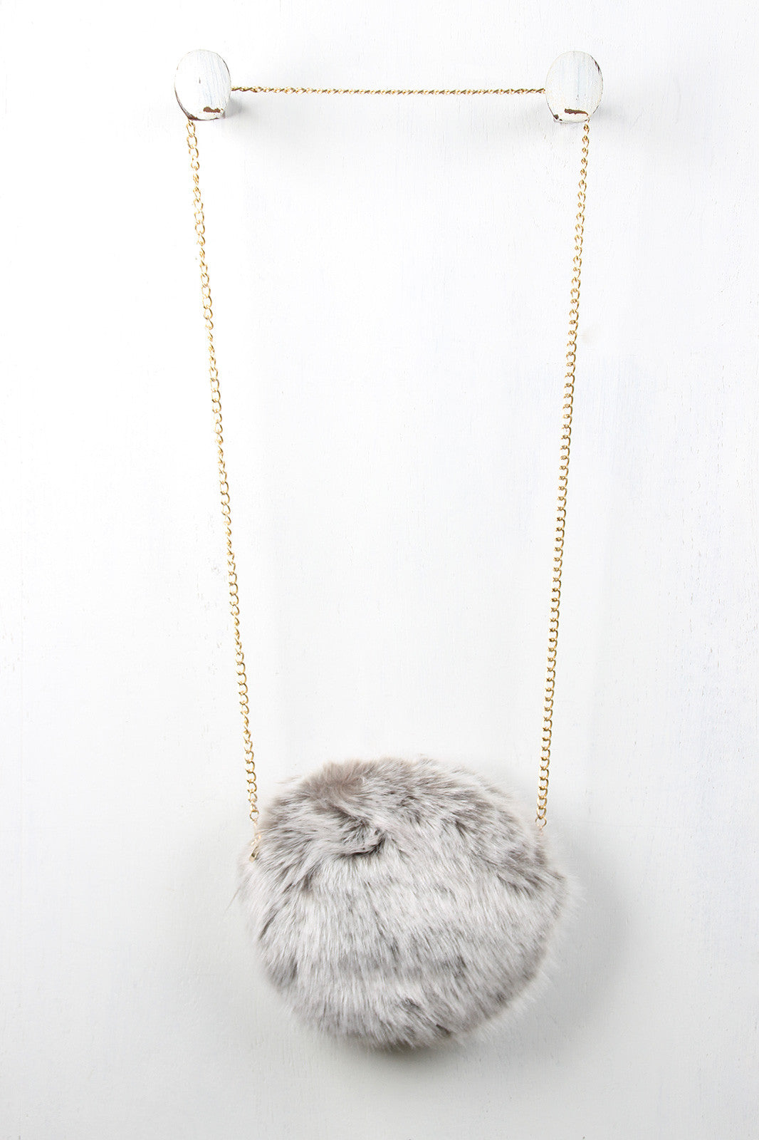 Faux Fur Circle Mini Bag