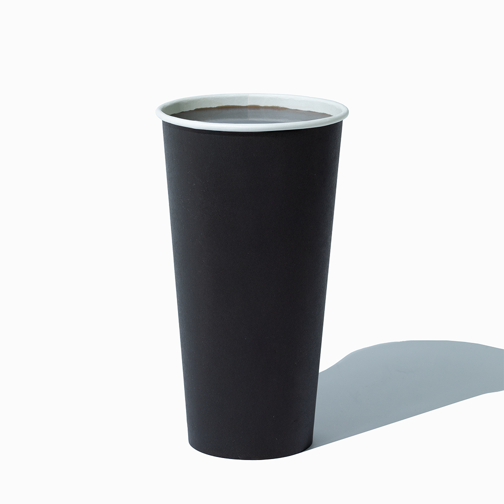 20 oz single wall black hot paper cup empty