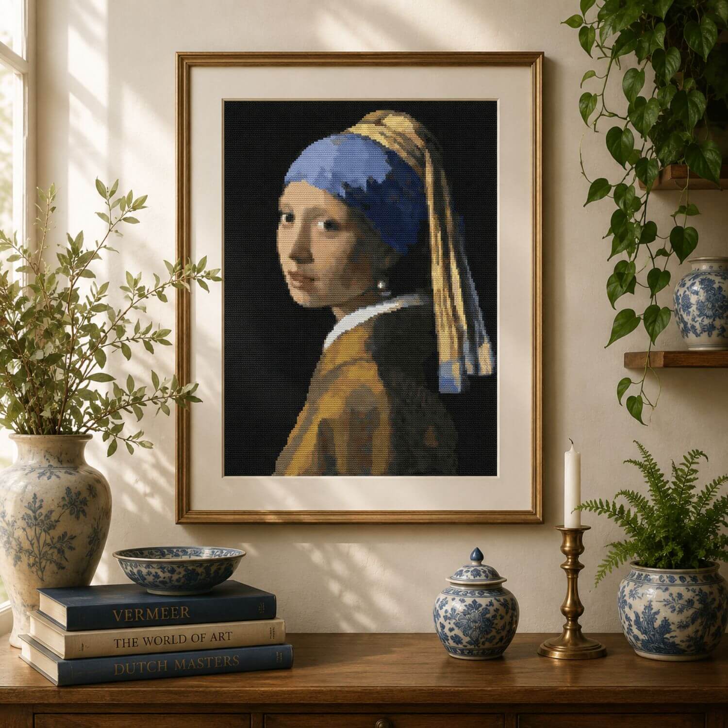The Girl with the Pearl Earring Cross Stitch Pattern - Premium Cross Stitch Pattern - Johannes Vermeer