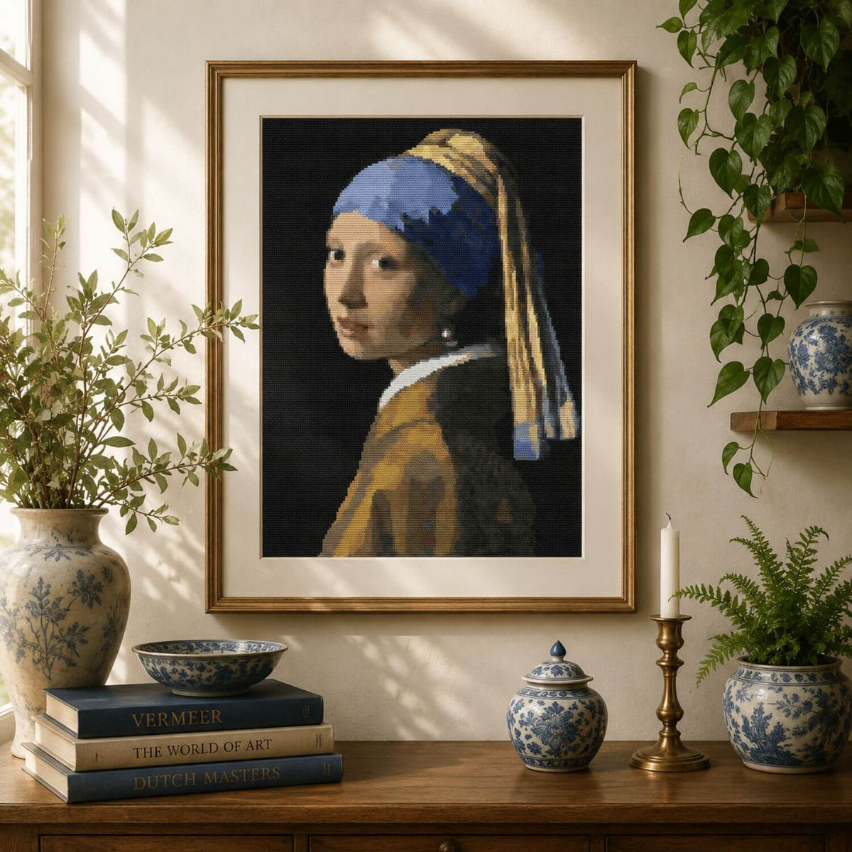 The Girl with the Pearl Earring Cross Stitch Pattern - Premium Cross Stitch Pattern - Johannes Vermeer
