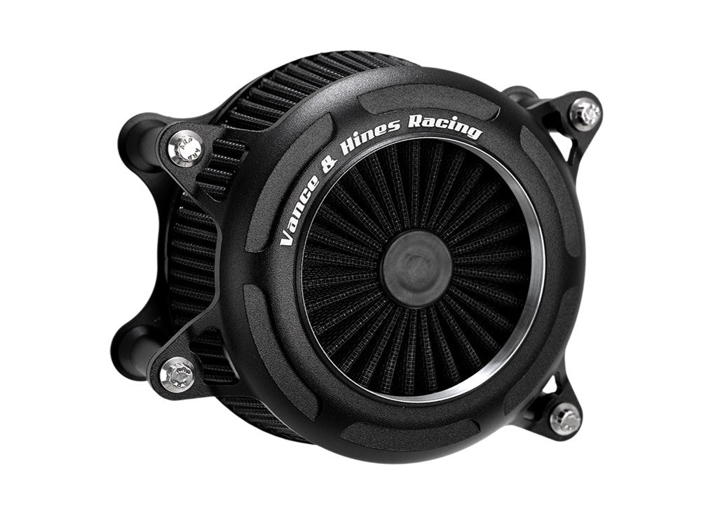 Vance & Hines VH-41118 VO2 Onyx Air Cleaner Kit Wrinkle Black for Harley-Davidson Touring 17-24/Softail 18-24