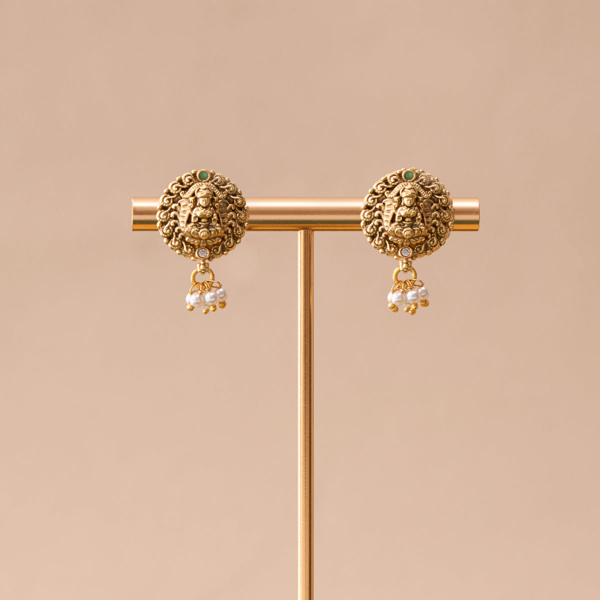 Minimalistic Nagas Earring In Silver With Gold Plating