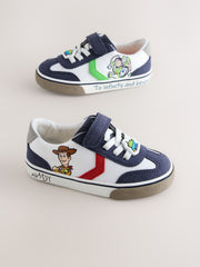 White Toy Story Standard Fit (F) Touch Fastening Elastic Lace Trainers