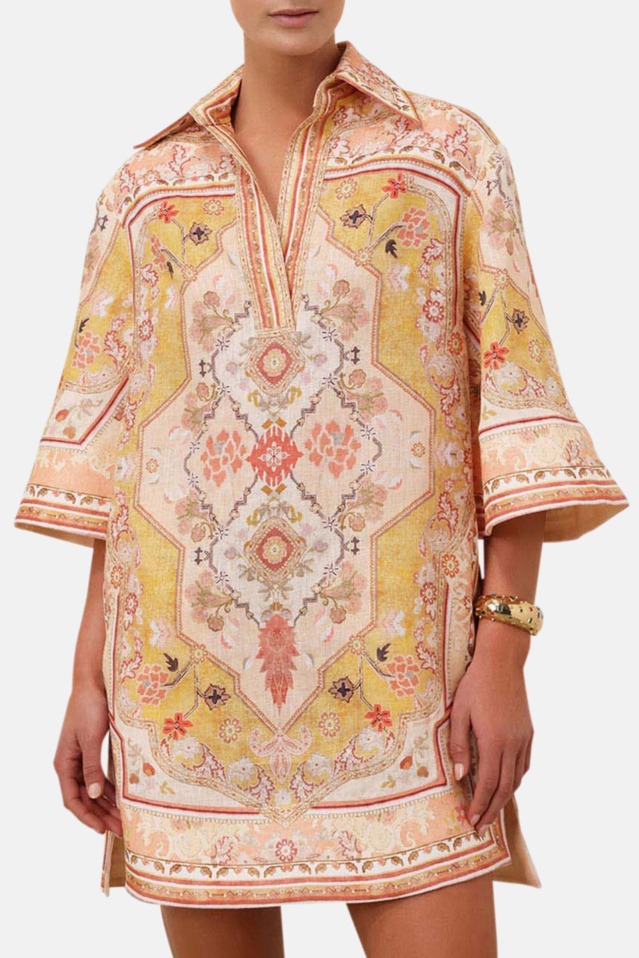 Wylie Tunic Dress Mustard Multi