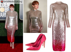 Bryce Dallas Howard's ombre sequin dress and fuchsia pumps from the Golden  Globes