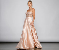 Betsy Sweetheart Sequin Corset A-Line Formal Dress
