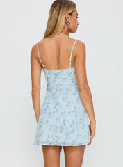 Valencia Mini Dress Blue / Floral