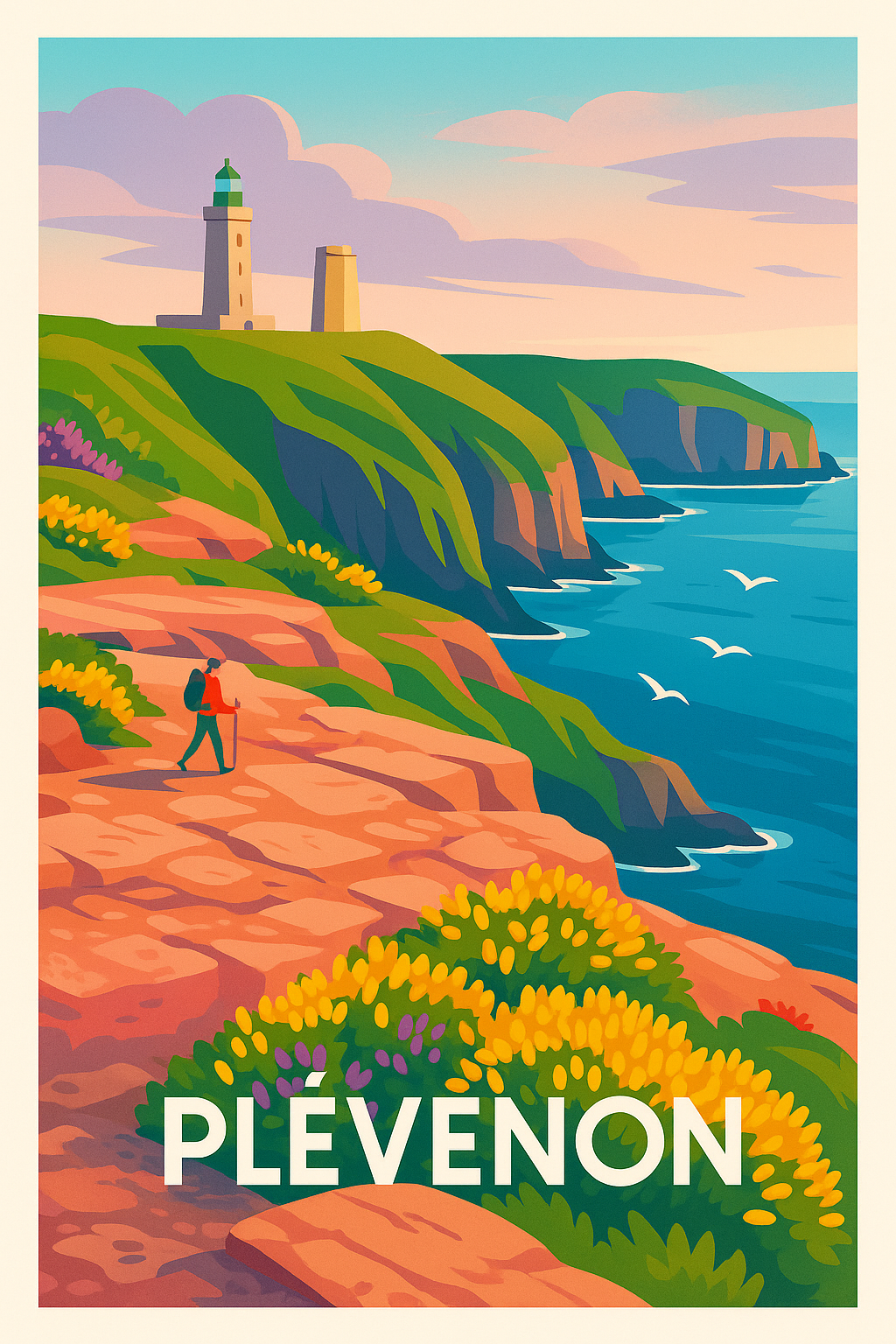 Affiche Plévenon — Escapade naturelle sur les falaises bretonnes · poster d'art de Plévenon