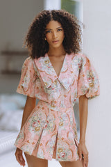 ADRIANA LINEN TOP - VALENTINA BLOOM