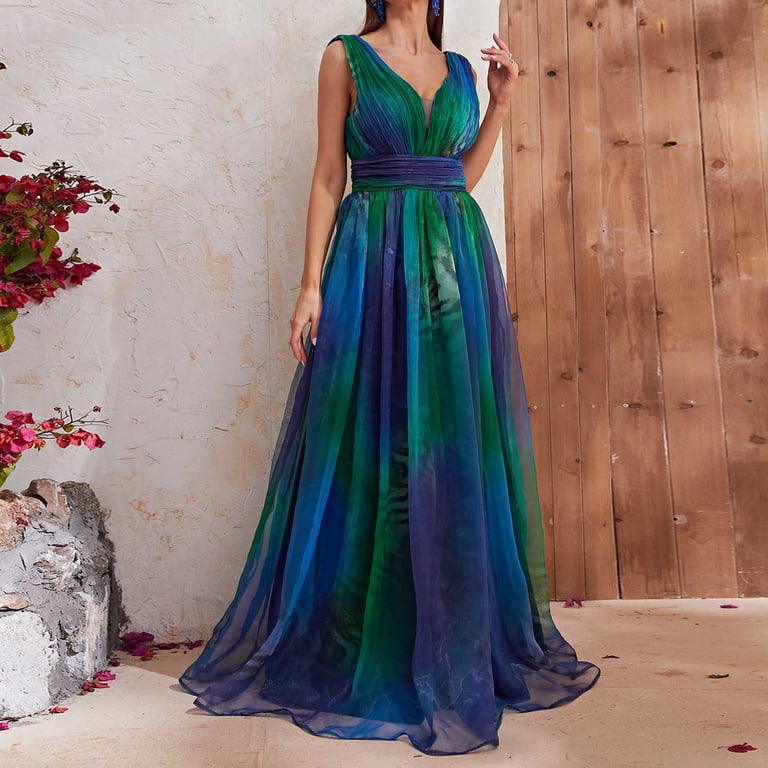 UPPADA Plus Size Wedding Guest Dress for Womens Short Sleeve Wedding Ball Prom Formal Dress Floor-Length Dress Cocktail Wedding Formal Wrap Dress