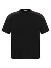 Brunello Cucinelli Stretch Cotton Jersey T Shirt With Shiny Shoulders