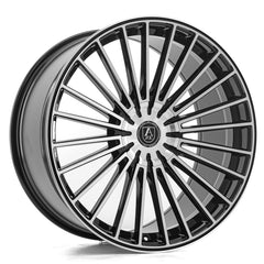 AXE WHEELS EX50 BLACK AND POLISHED FACE 22 (22x9 / 22x10.5) 5x127 (Staggered Set of 4)