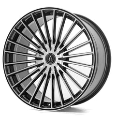 AXE WHEELS EX50 BLACK AND POLISHED FACE 22 (22x9 / 22x10.5) 5x127 (Staggered Set of 4)