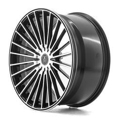 AXE WHEELS EX50 BLACK AND POLISHED FACE 22 (22x9 / 22x10.5) 5x127 (Staggered Set of 4)