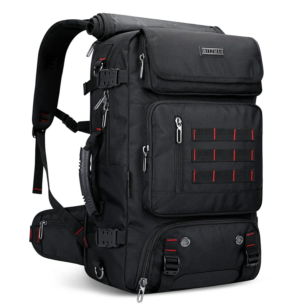 Multifunctional Leisure Carry on Travel Backpack black nylon pack for men witzman b682