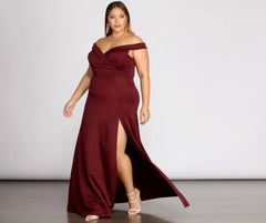 Plus Lucy Formal High Slit Dress