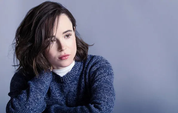 Wallpaper background, actress, brunette, hairstyle, photographer,  photoshoot, sweater, Ellen Page for mobile and desktop, section девушки,  resolution 2048x1365