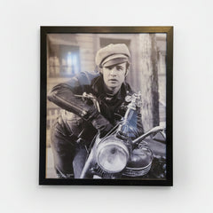 Marlon Brando The Wild One Monochrome Framed Cinema Art Print