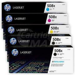 5 Pack HP 508X (CF360X-CF363X) Original Toner Cartridges  [2BK,1C,1M,1Y]