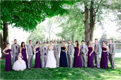 Purple and Gray Wedding Party