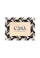 Black and White Marquetry Striped Photo Frame 6x4"