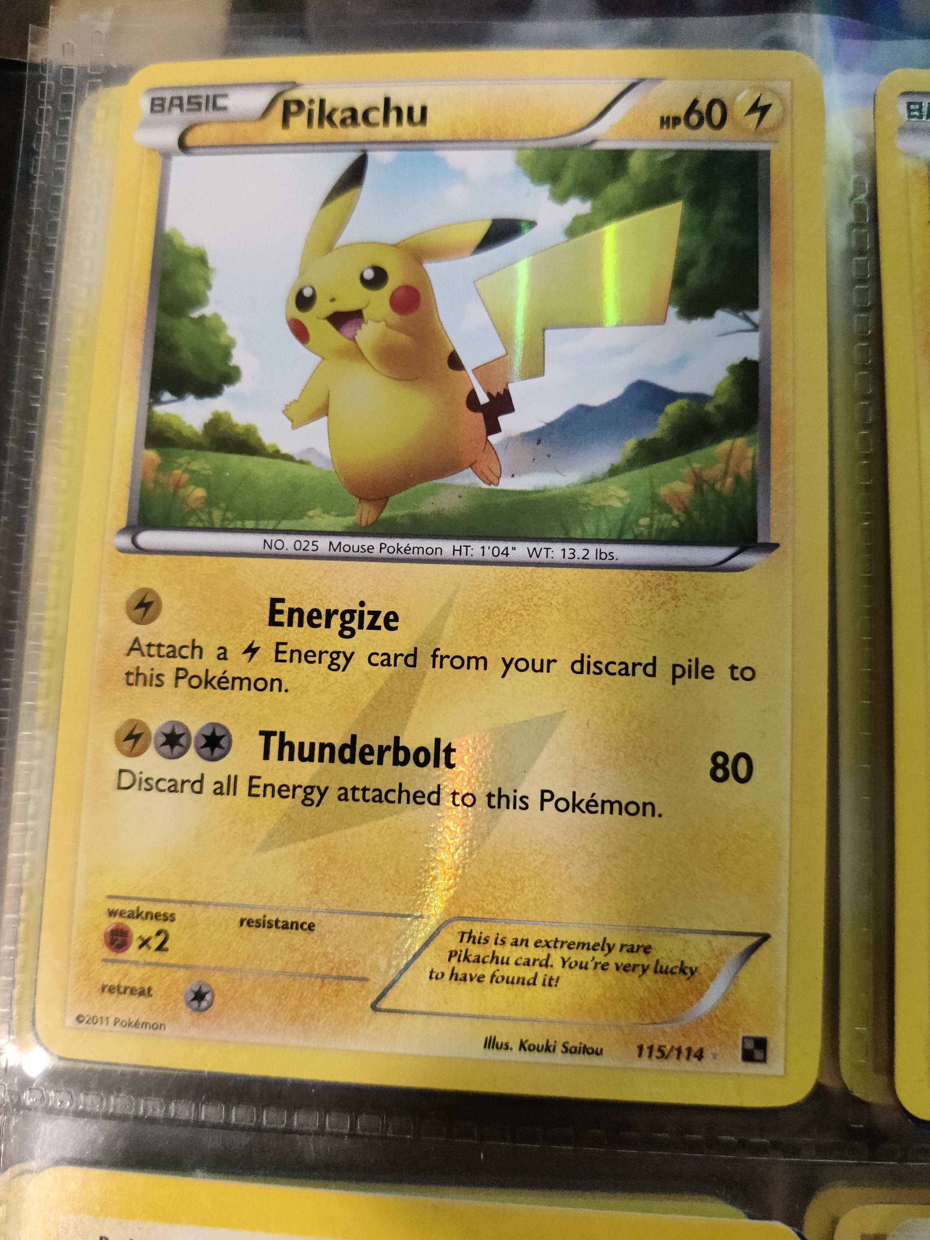 Black and White Pikachu 115, variant or misprint? : r/PokemonTCG