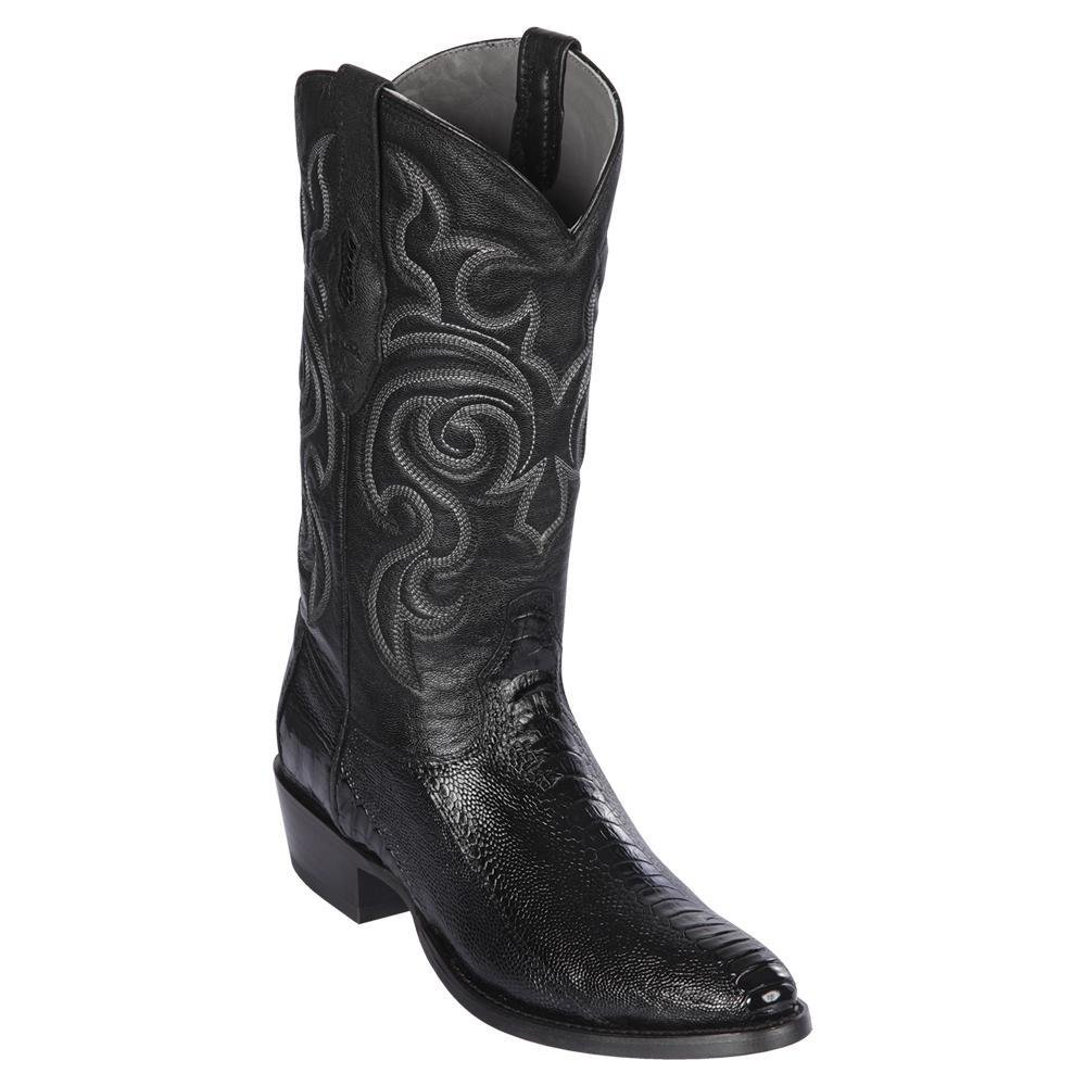 Botas de Pata de Avestruz Punta Oval Color Negro LAB-650505