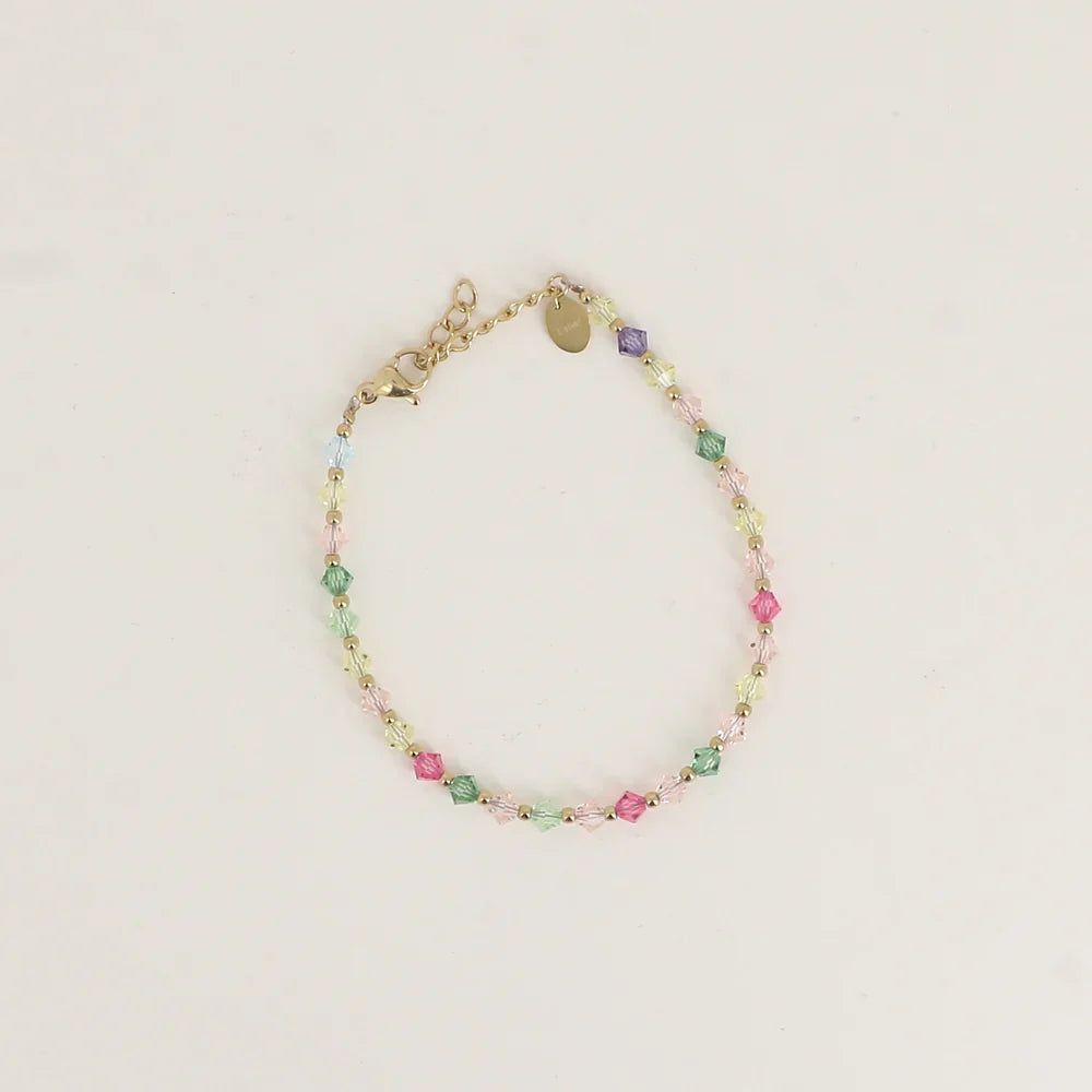 Bracelet Callie - Cristaux toupies doré/multi