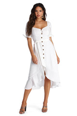 Button Like You Midi Dress