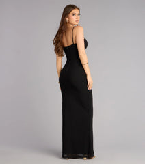 Wendy Mesh Corset Slit Formal Dress