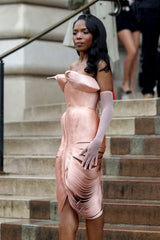 Ryan Destiny Wears Her Heels on Her Boobs in a Confusing Dress at the Schiaparelli Show