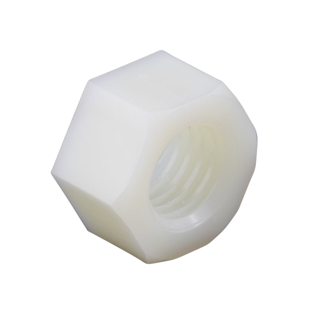 Hexagon Jam Nut 3/8"-16 UNC (.500" A/F x .125" TH) Nylon 6/6 Natural by Spaenaur Inc.