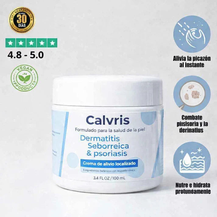 Calvris™: Crema para Alivio de Dermatitis Seborreica y Psoriasis 100% Efectivo