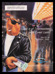 Camel Cigarettes 1990s Print Advertisement Ad 1996 Joe Ticket Master Promo Fetch the Paper!
