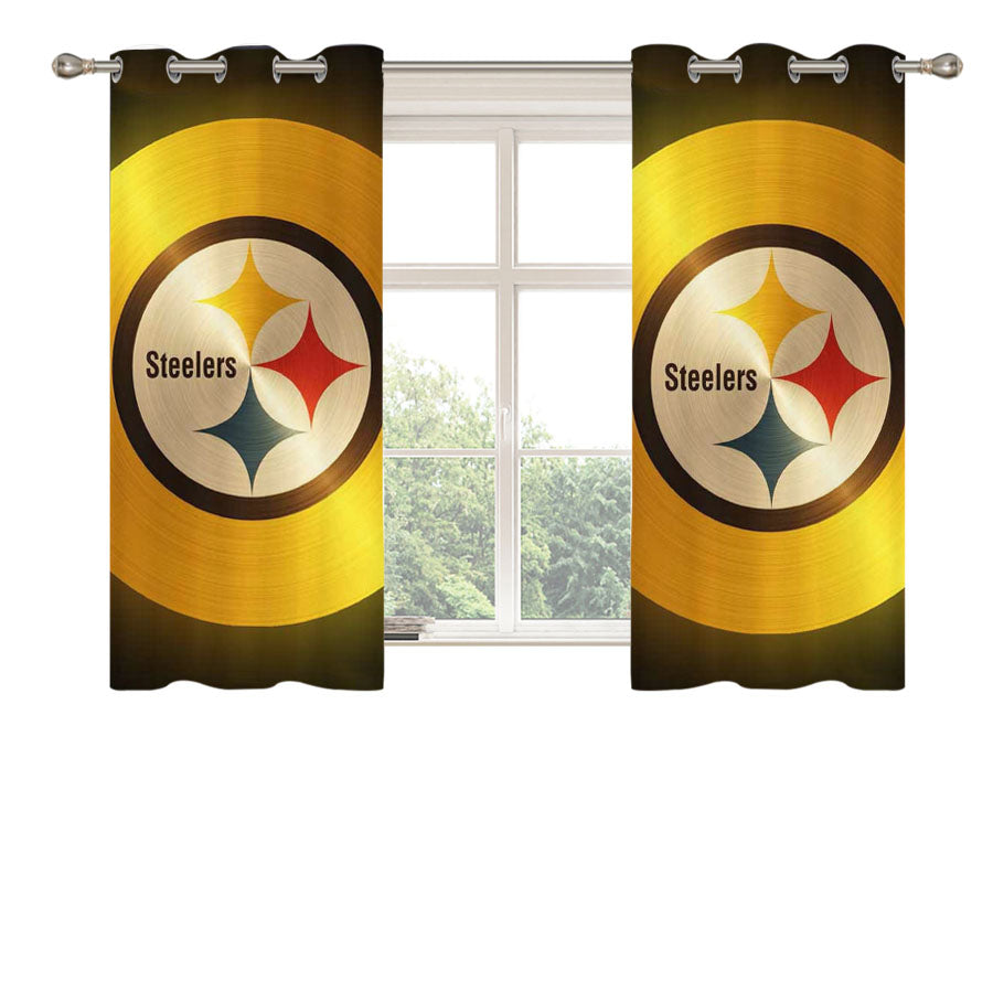 Pittsburgh Steelers Nfl Logo Peach Skin Window Curtains