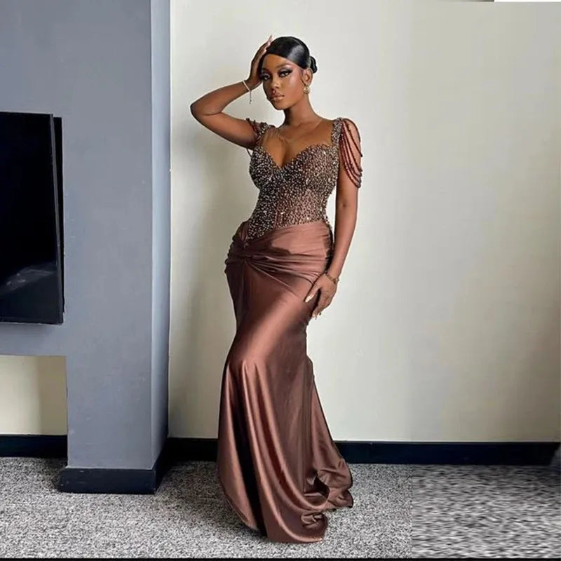 Black Girls Chocolate Brown Beaded Prom Dresses... From Chicweddings, $138.46