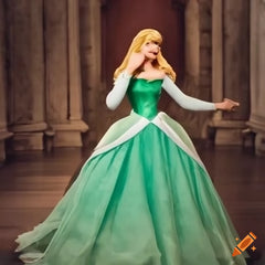 Princess aurora in a green dress on Craiyon