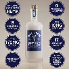 Willie's Remedy 10mg THC Bottle | High Dose (750ml)