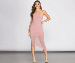 Rianna One Shoulder Heat Stone Dress