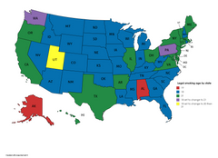Legal age to smoke by state : r/MapPorn
