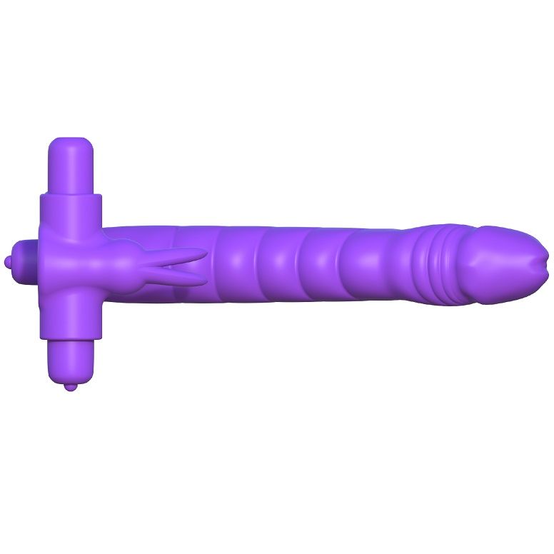 Cockring Vibrant Double Pénétration Gode Anal Stimulateur Lapin Silicone - Fantasy C-Ringz