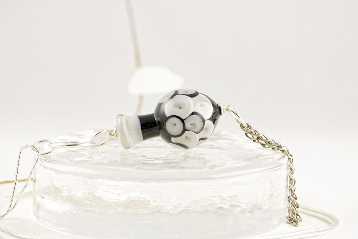 Collier perle de verre et argent - La Meduse - Verre soufflé