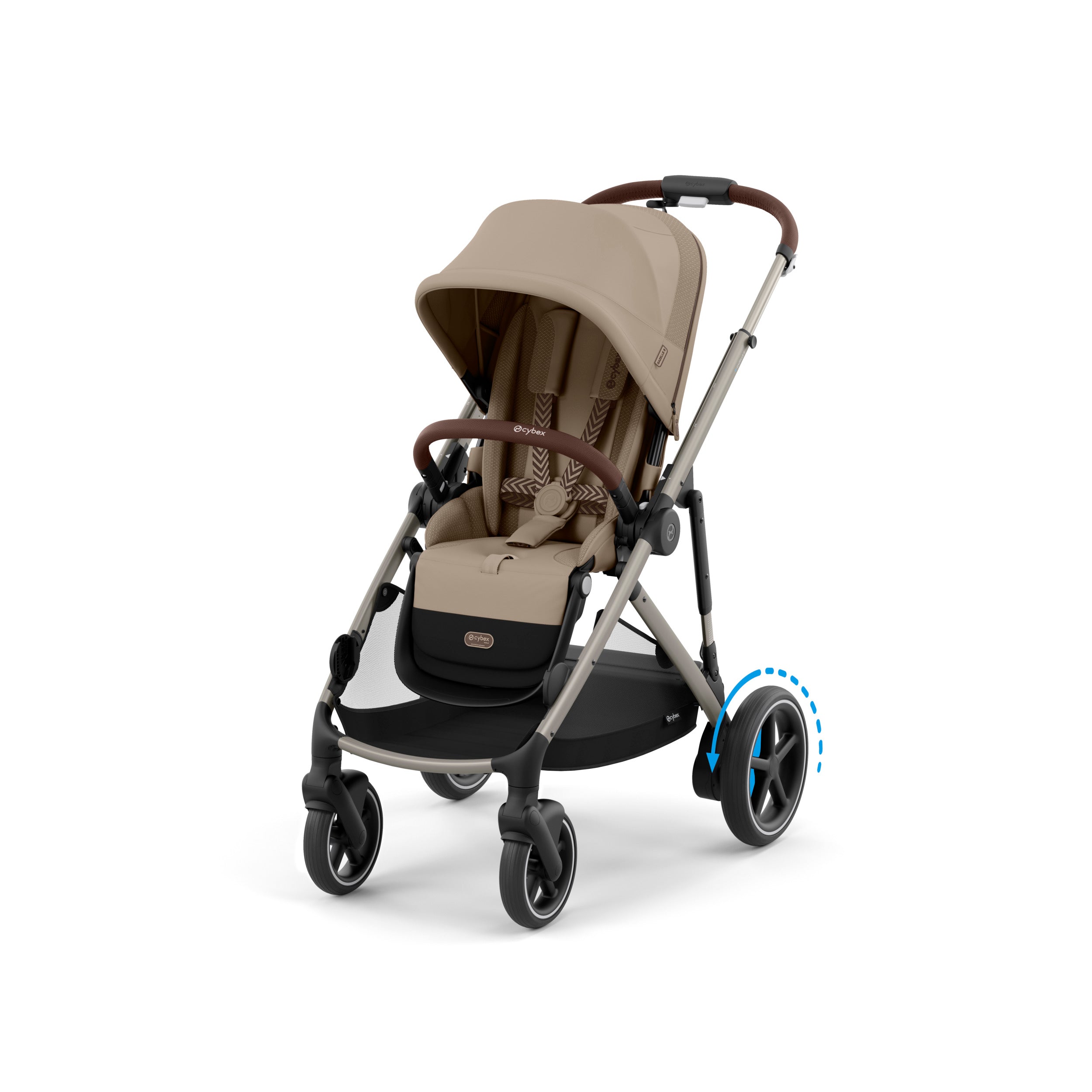 e-Gazelle S Electronic Assist Stroller - Floor Model - Store Pickup Only Strollers - Single Cybex Almond Beige w/ Taupe Frame