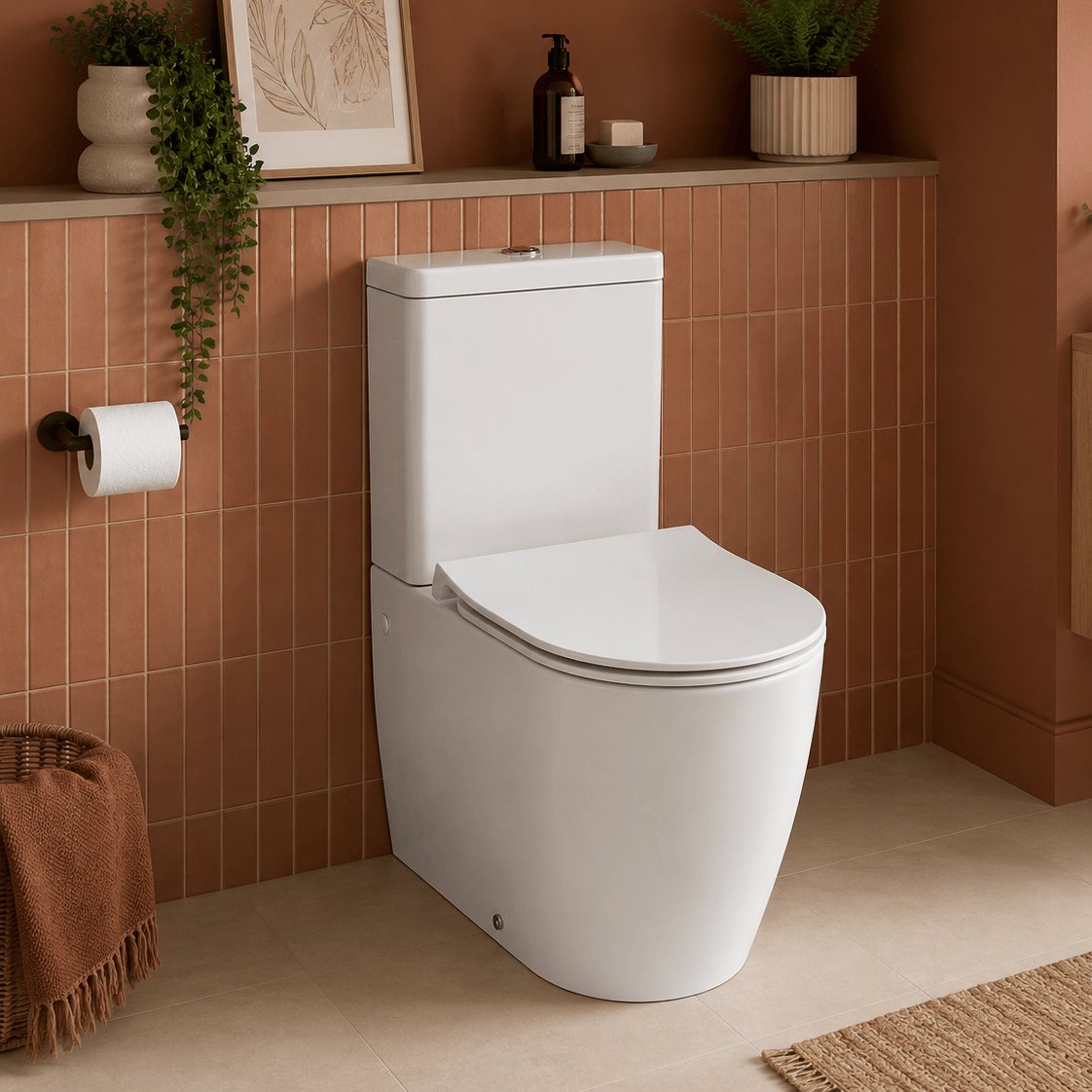 Ideal Standard Close Coupled Toilet Slimline Sandwich Ideal Standard i.life O Close Coupled Rimless Toilet with HydroTwist Flush and Soft Close Seat