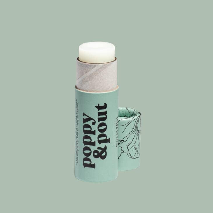 Poppy & Pout Lip Balm - Sweet Mint - Organic Lip Care for Soft and Minty Fresh Lips