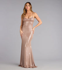 Tana Metallic Strappy Back Mermaid Formal Dress